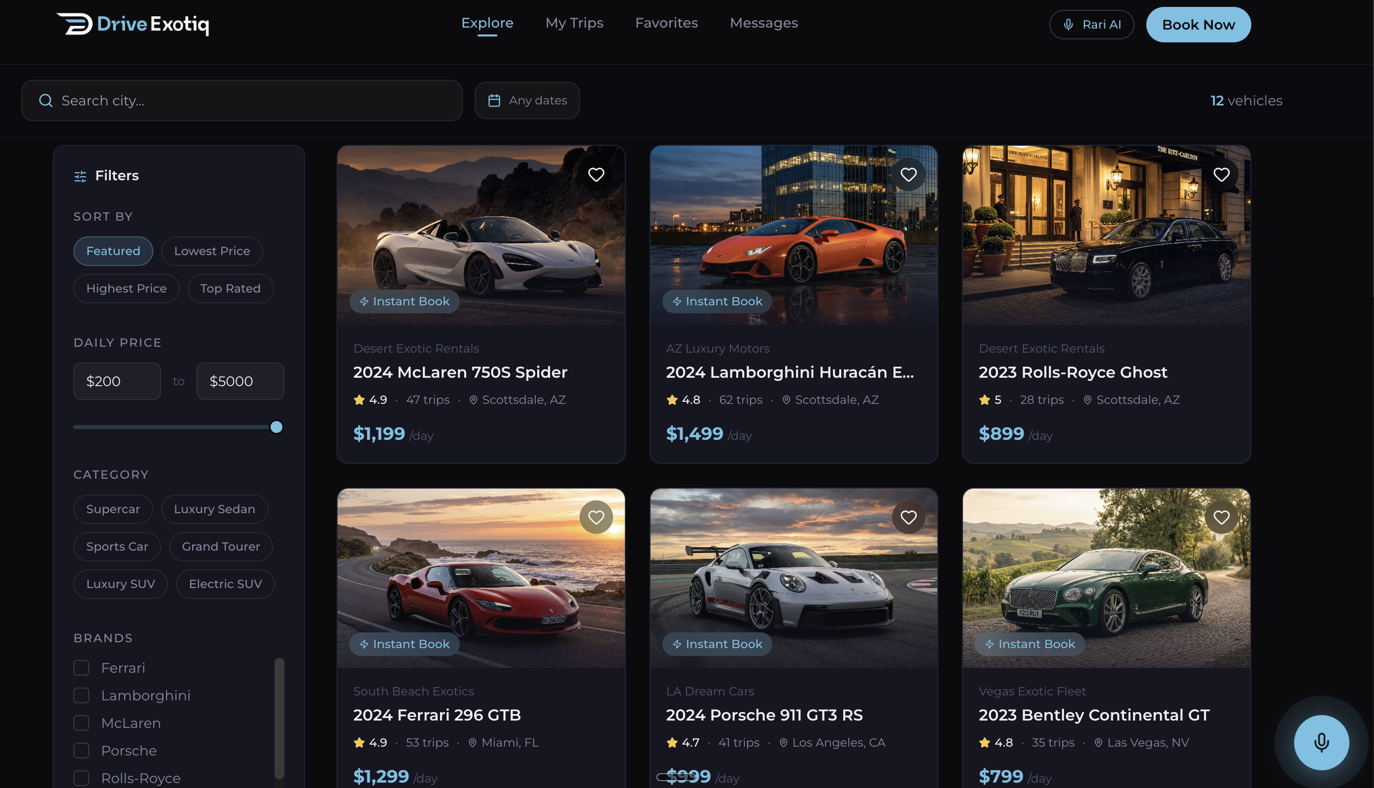 Exotiq.rent screenshot